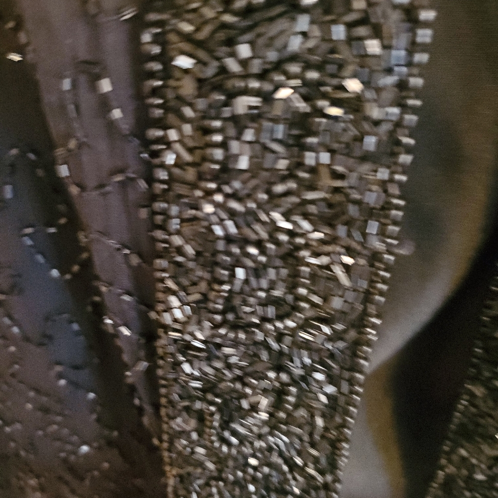 BLACK SEQUINED EVENING JACKET S 8 BY Lawrence Kazar. - Picture 2 of 7